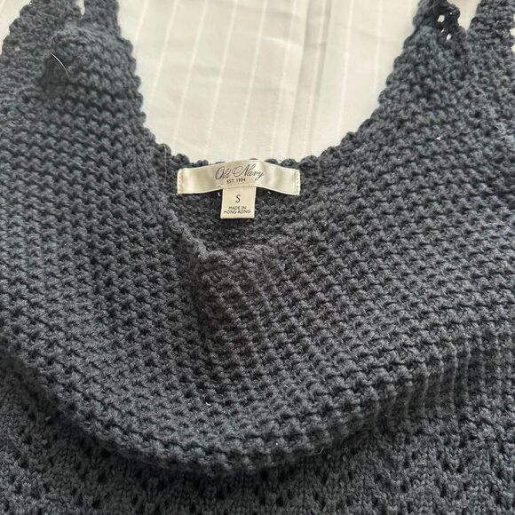 Old Navy Vintage Black Crochet Tank Top Women’s Boho Knit - Picture 3 of 5
